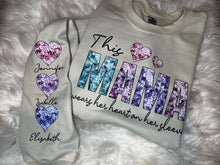 Load image into Gallery viewer, Faux Sequins Personalized Names on sleeve