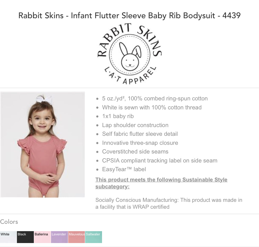 Infant Flutter sleeve bodysuit