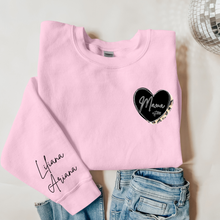 Load image into Gallery viewer, Black Leopard Personalized Heart Crew
