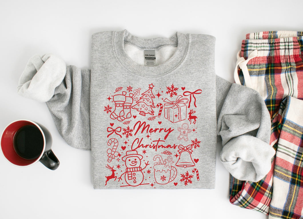 Merry Christmas Doodles (Red)