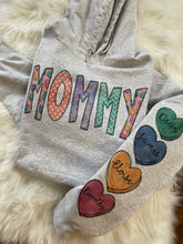 Load image into Gallery viewer, Vday MAMA Hearts on sleeve Sweatshirt
