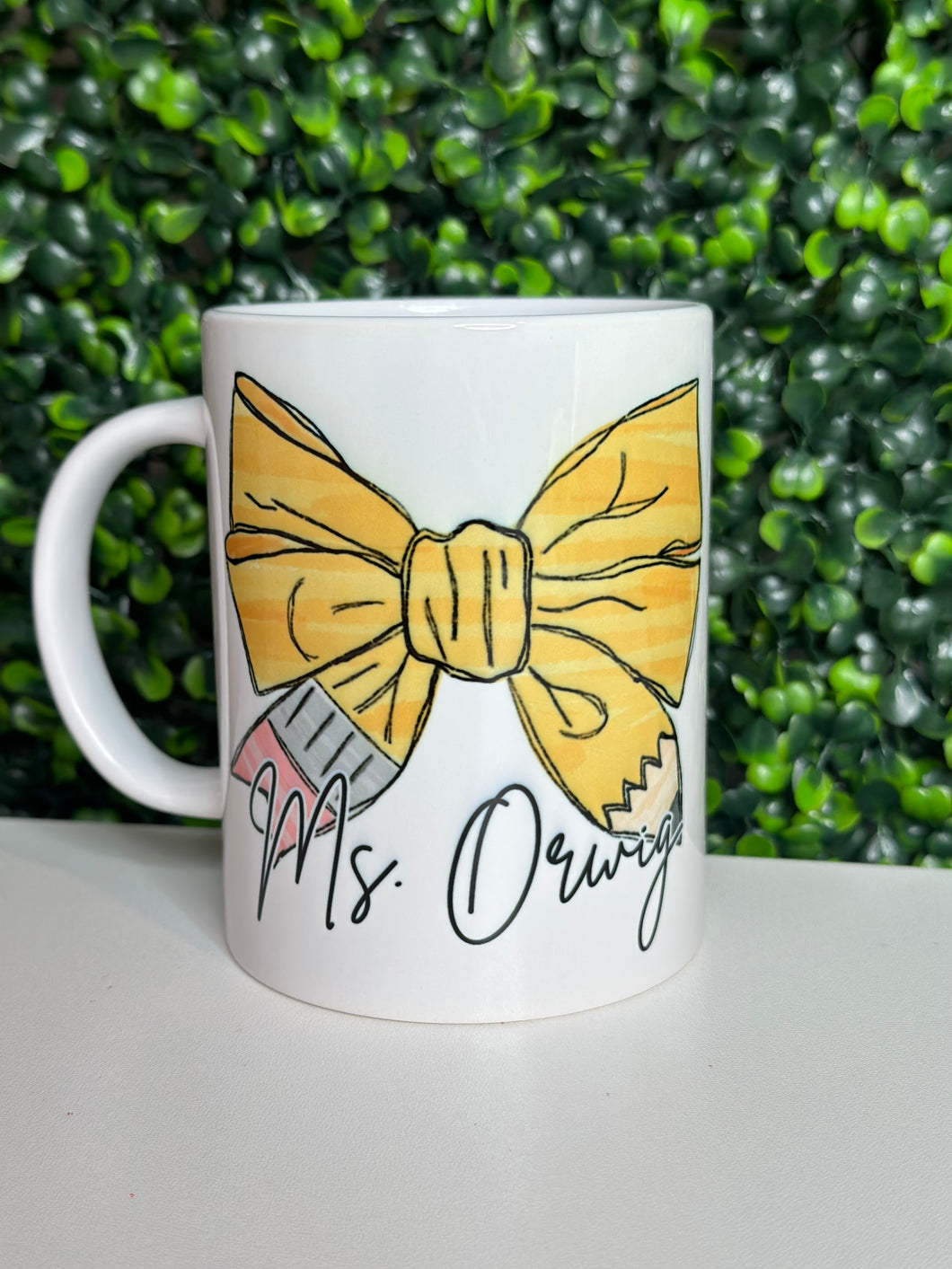 Personalized Teacher Bow Coffee Mug