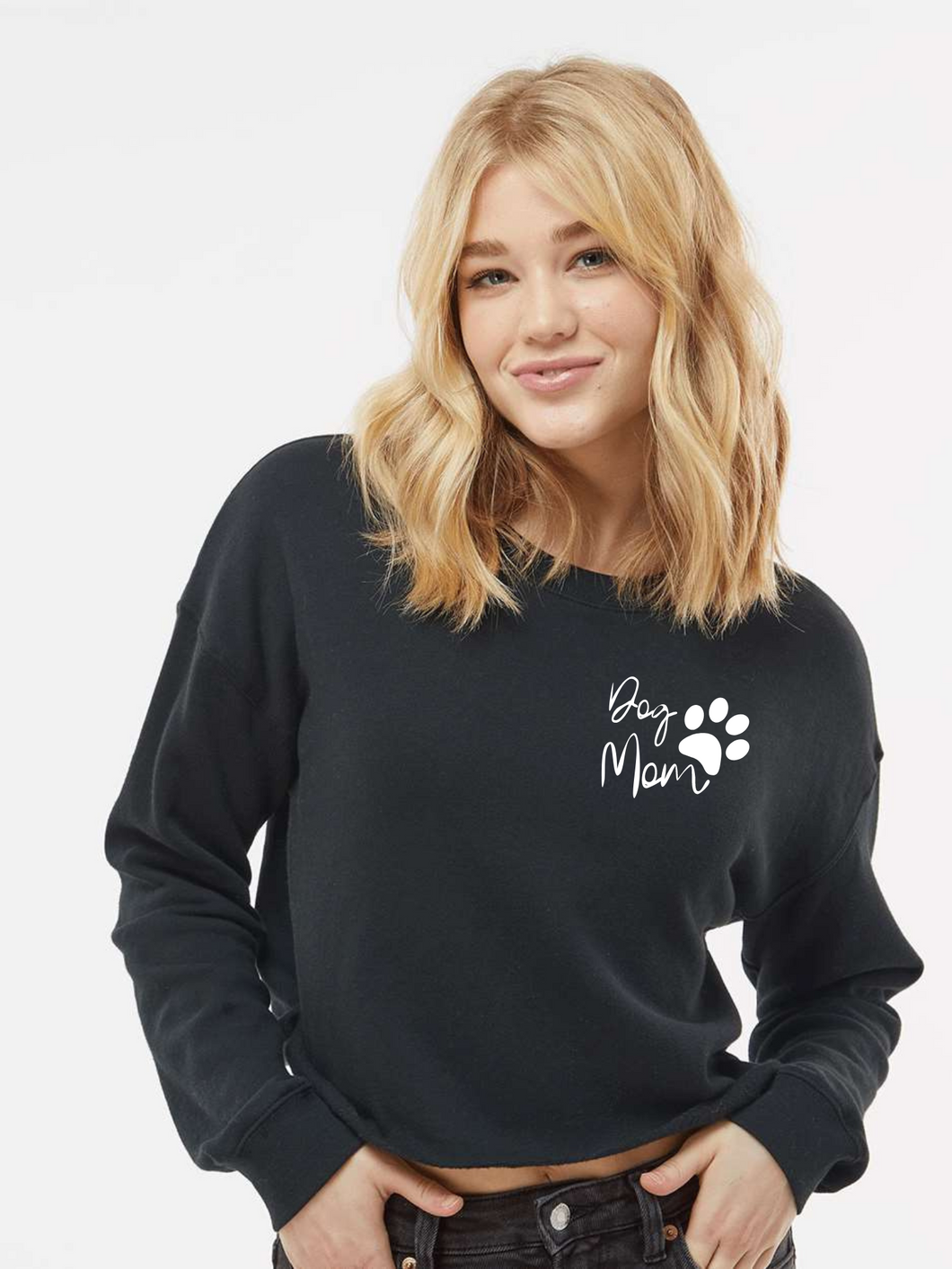 Dog Mom Cropped Sweatshirt