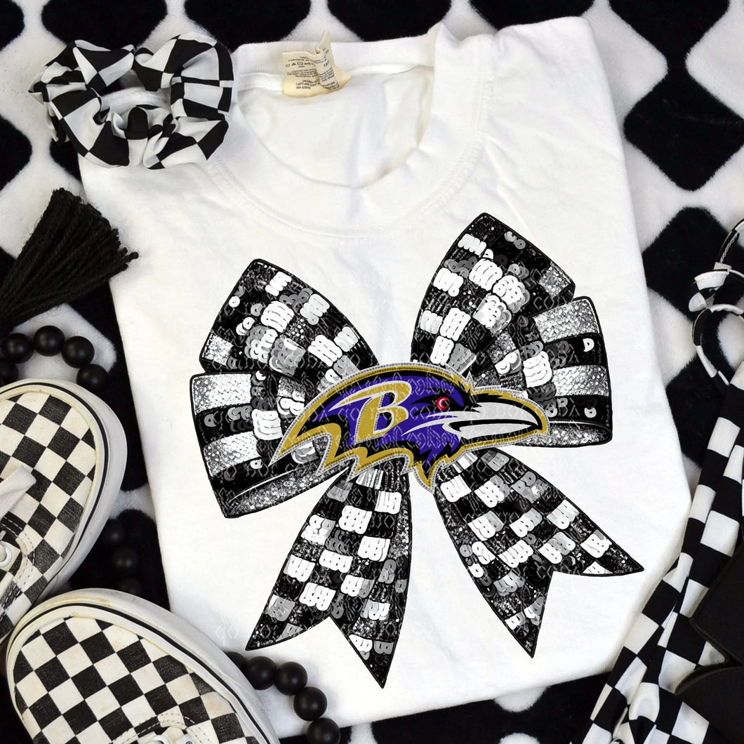 Ravens Checkered Bow