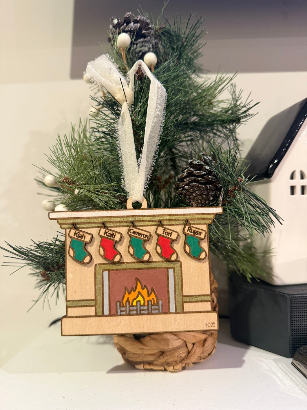 Family Fireplace Ornament