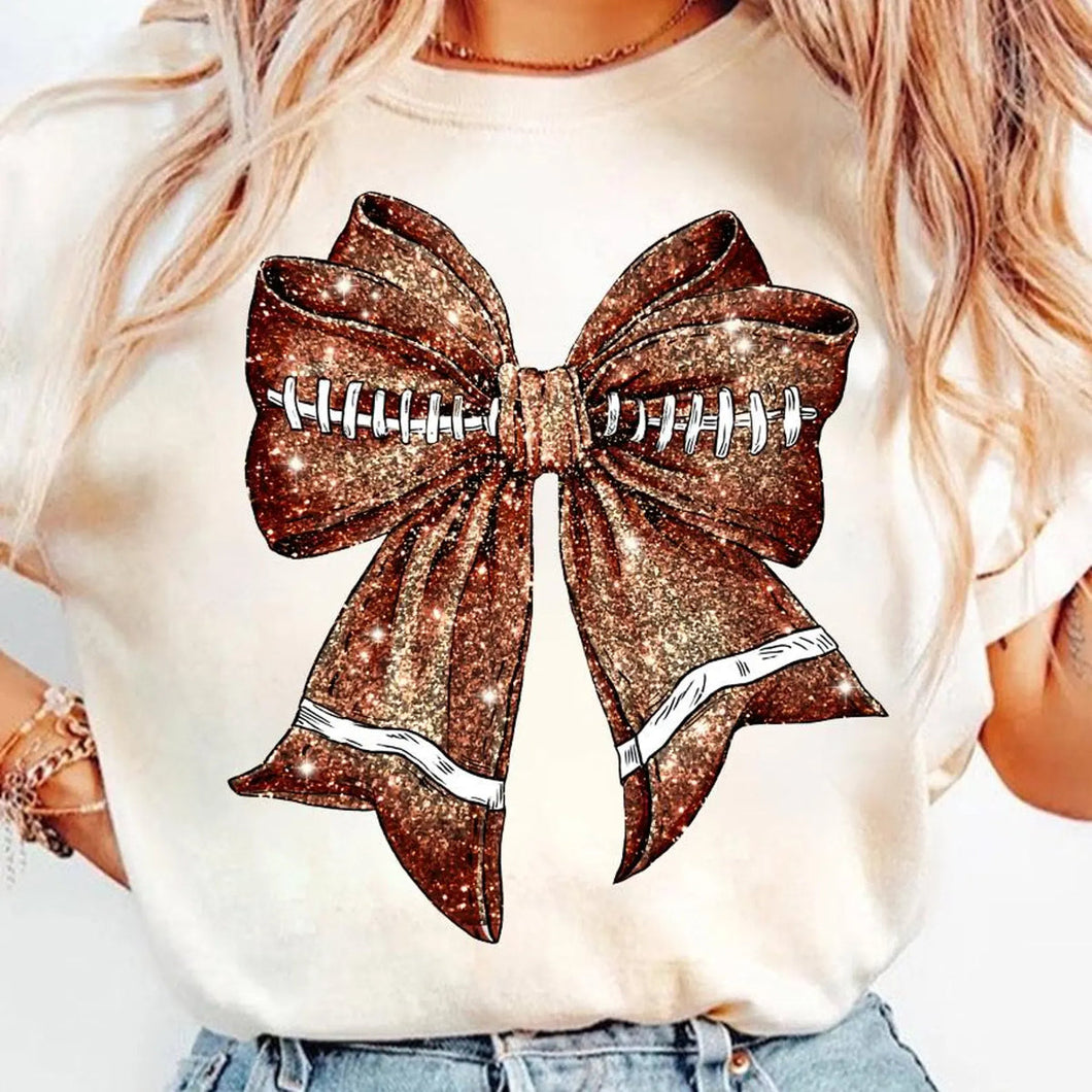 Glitter Football Bow