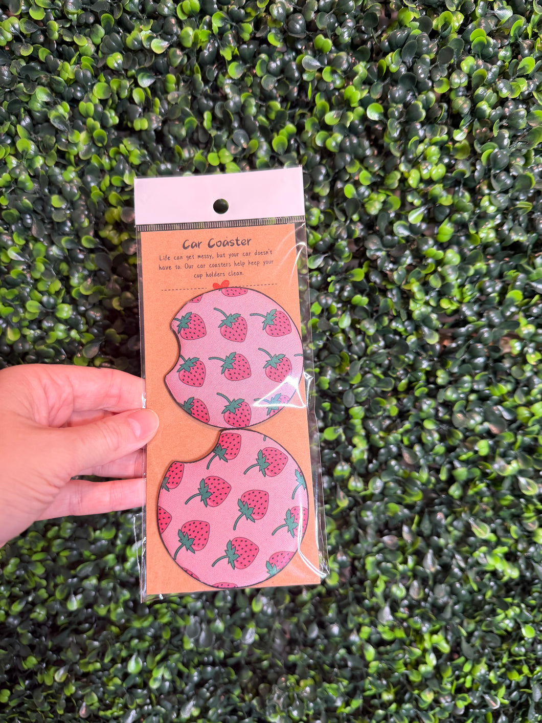Strawberry Car Coasters