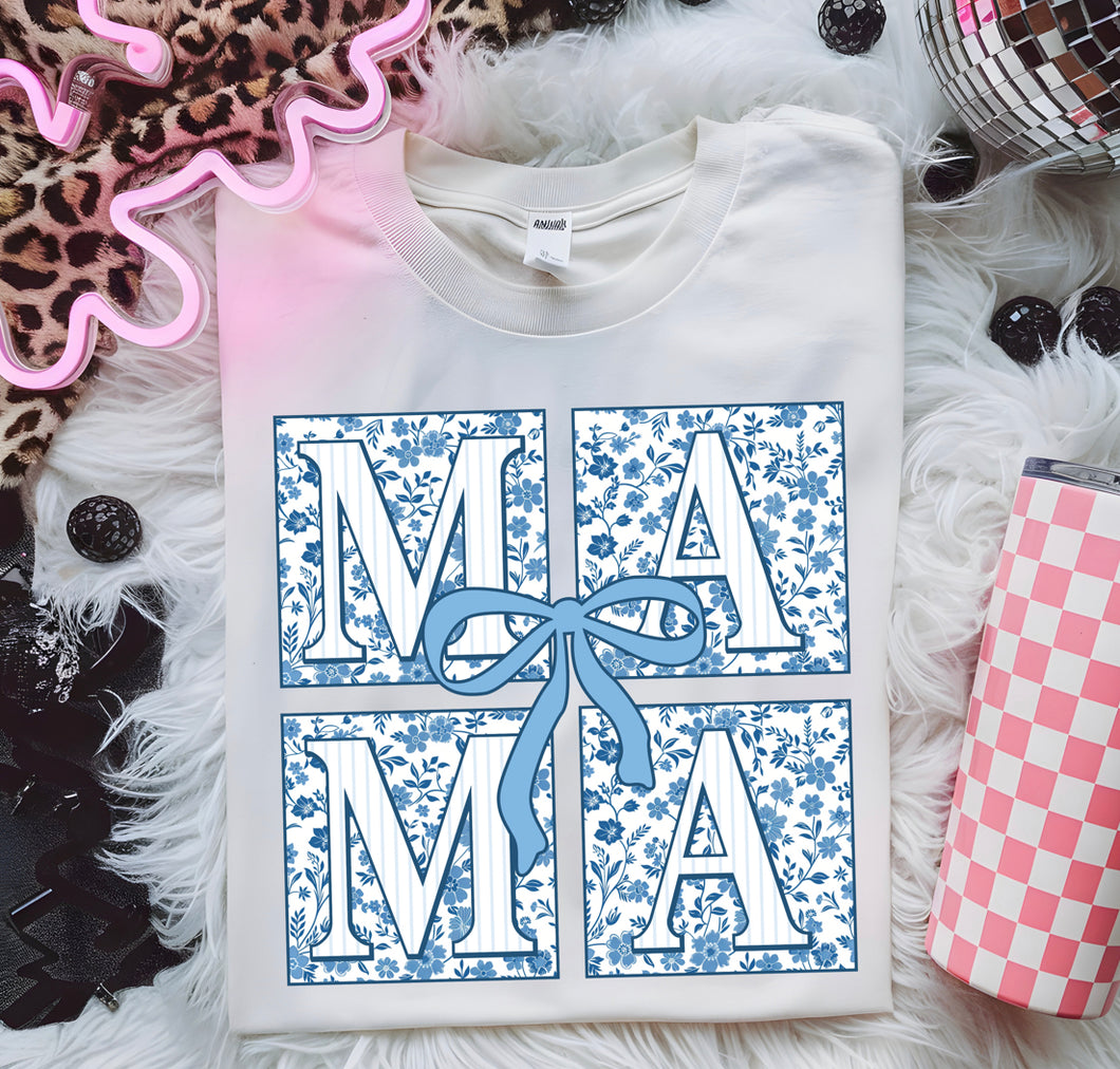 Blue Floral Mama Square
