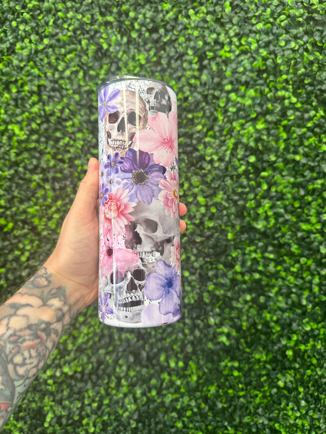 Floral Skull Tumbler