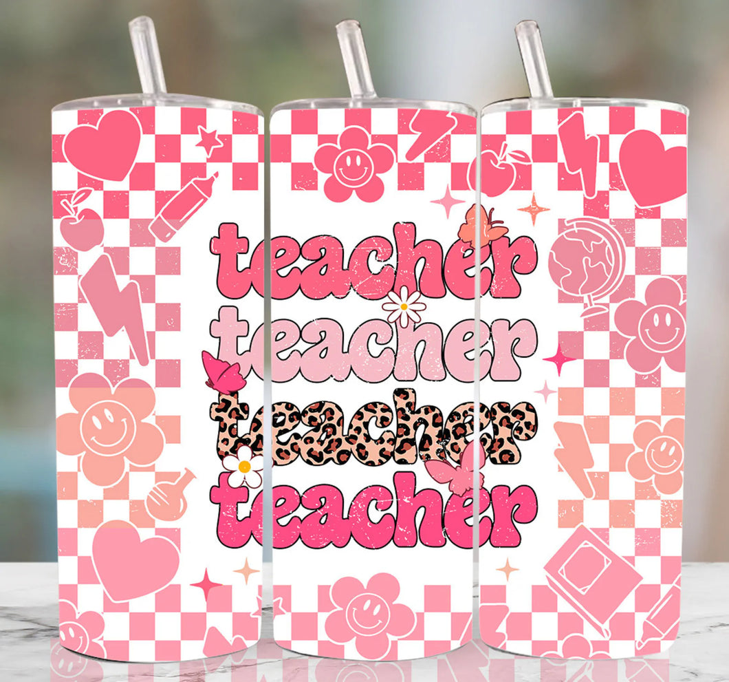 Retro Teacher Tumbler