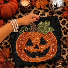 Load image into Gallery viewer, Faux Embroidery Jack O Lantern
