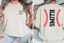 Load image into Gallery viewer, Personalized Baseball Stripes Tee
